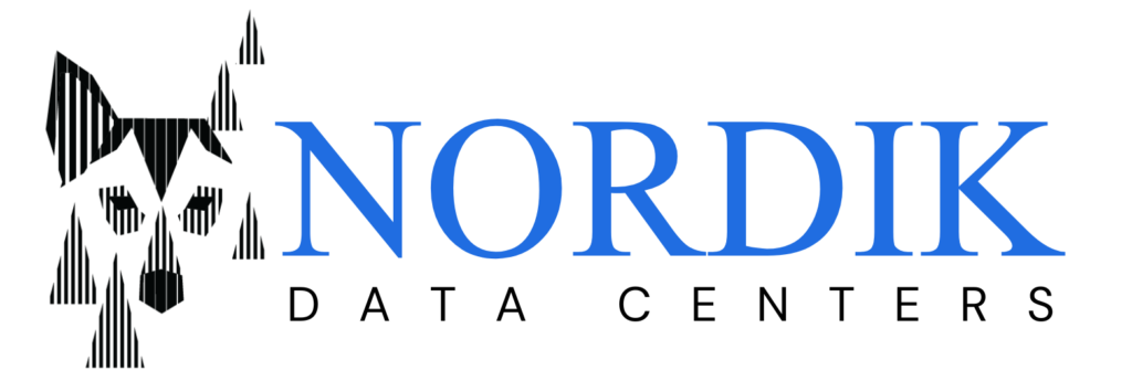 Vertical Nordik Data centers logo on a blank background