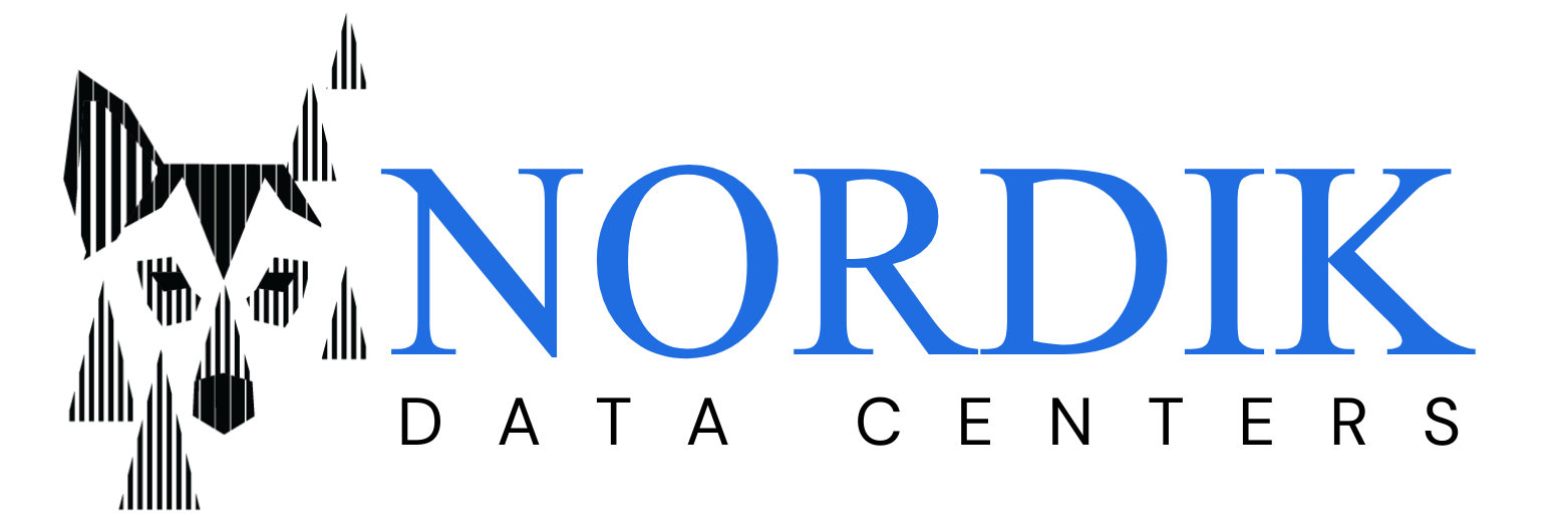 Vertical Nordik Data centers logo on a blank background